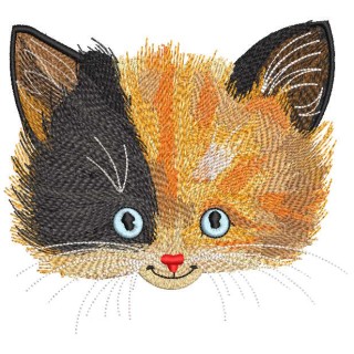 Muzzle multicolored cat embroidery design - Embroidery Design