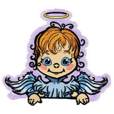 Preview of the Angel with Poster 6 embroidery design showcasing a delicate angelic motif for creative stitching.