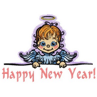 Angel with poster 4 embroidery design - Embroidery Design