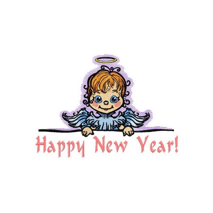 Angel with poster 4 embroidery design - Embroidery Design