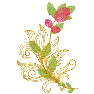 Gold branch 3 embroidery design - Embroidery Design