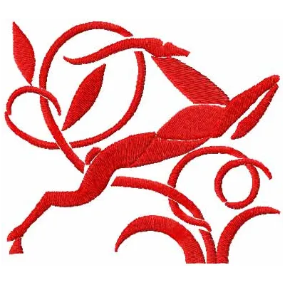 Antelope embroidery design showcasing tribal symbols, perfect for adding a unique touch to your stitching projects.