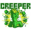 Creeper embroidery design featuring a pixelated character from Minecraft, ideal for stitching on t-shirts or hoodies.