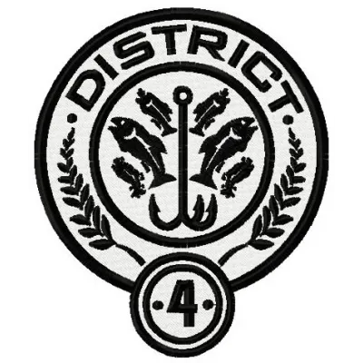 District 4 embroidery design featuring intricate movie-themed motifs for stitching on apparel and accessories.