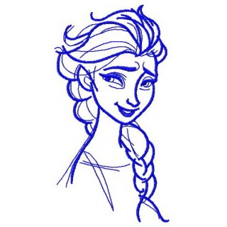 Elsa sketch 5 embroidery design - Embroidery Design