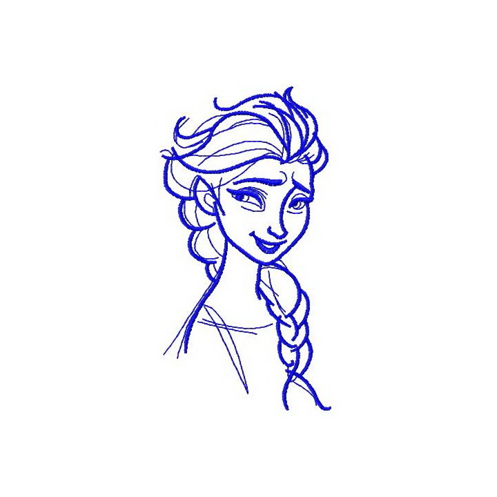 Elsa sketch 5 embroidery design - Embroidery Design