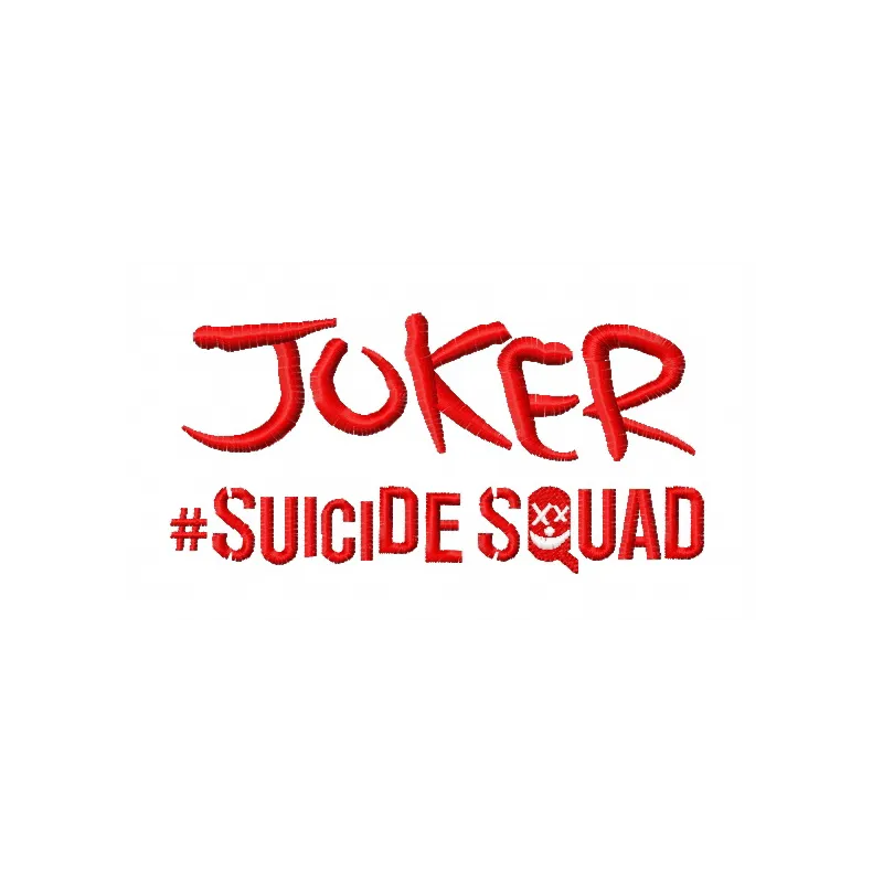 Preview of the Suicide Squad Joker 3 embroidery design featuring vibrant details and unique stitching patterns.