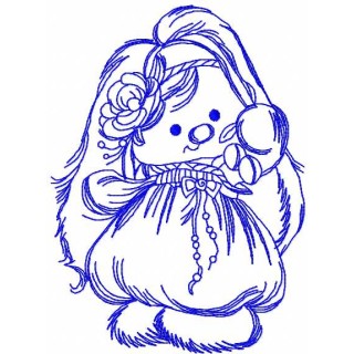 Bunny yoke embroidery design - Embroidery Design