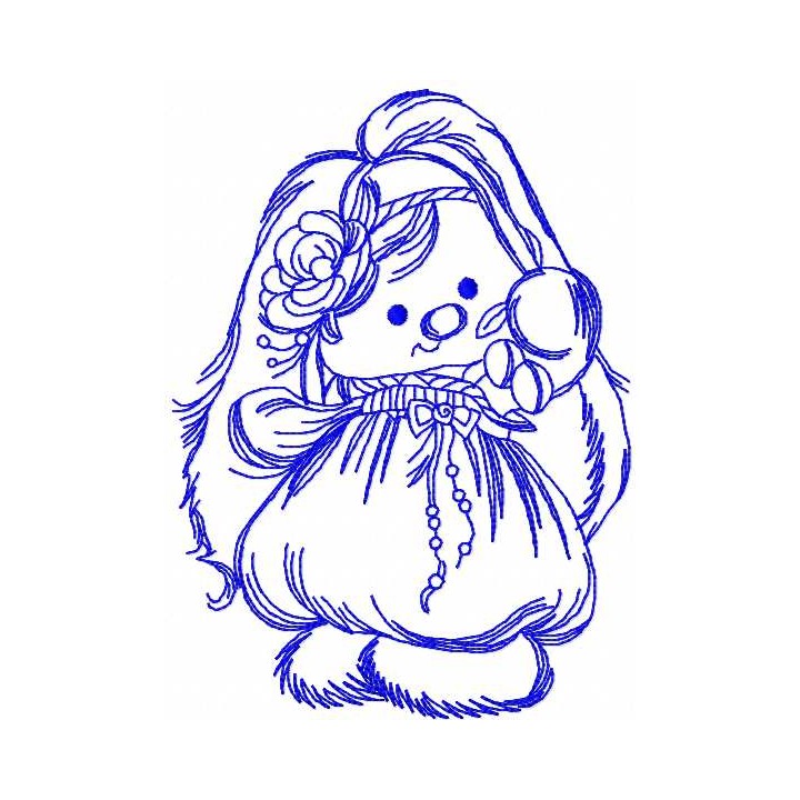 Bunny yoke embroidery design - Embroidery Design