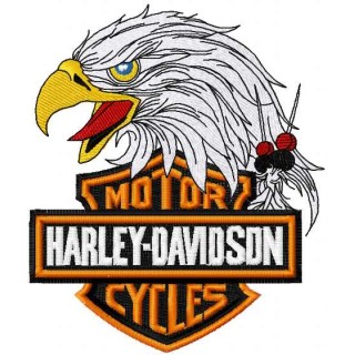 Harley Davidson eagle logo 2 embroidery design - Embroidery Design