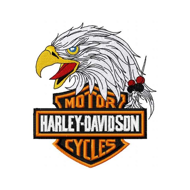 Harley Davidson eagle logo 2 embroidery design - Embroidery Design