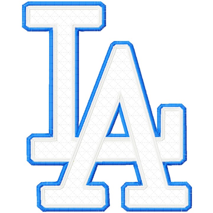 LA applique logo embroidery design - Embroidery Design
