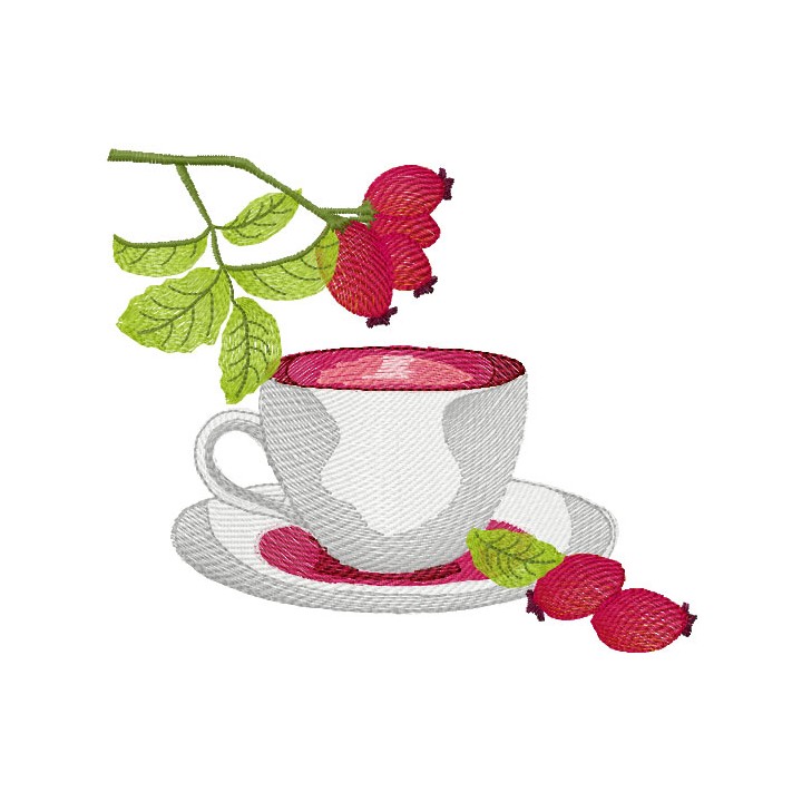 A cup of tea embroidery design - Embroidery Design