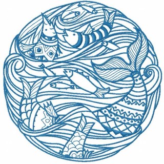 Fish time 3 embroidery design - Embroidery Design