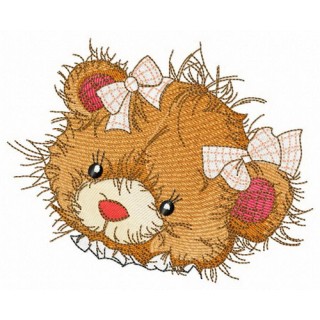 Rustic teddy bear embroidery design - Embroidery Design