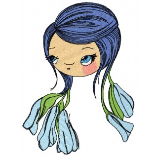 Shy blossom fairy 3 embroidery design - Embroidery Design
