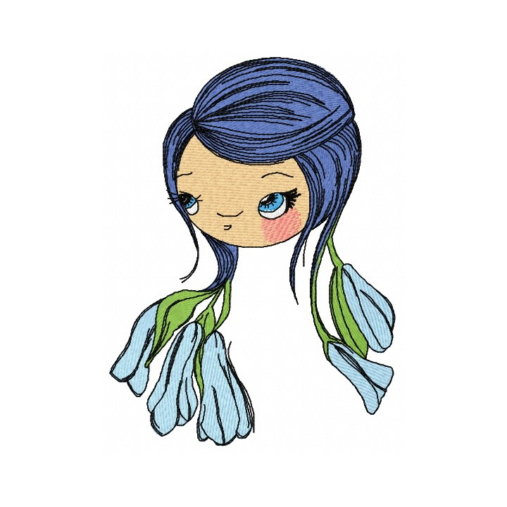 Shy blossom fairy 3 embroidery design - Embroidery Design