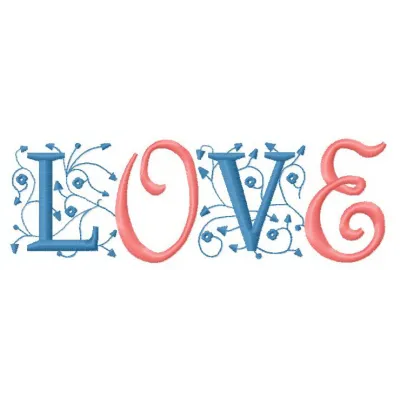 Love embroidery design featuring romantic quotes, perfect for personalizing gifts or home decor items.