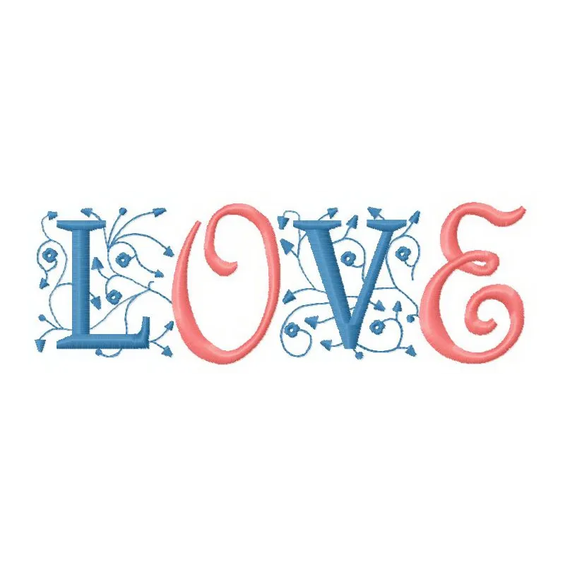 Love embroidery design featuring romantic quotes, perfect for personalizing gifts or home decor items.