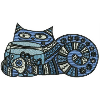 All cats like fish embroidery design - Embroidery Design