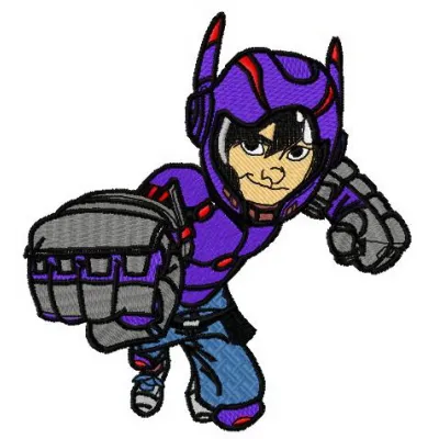Big Hero 6 embroidery design featuring beloved characters, ideal for stitching on hoodies or tote bags.