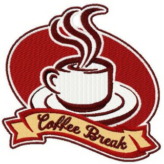 Coffee break embroidery design - Embroidery Design