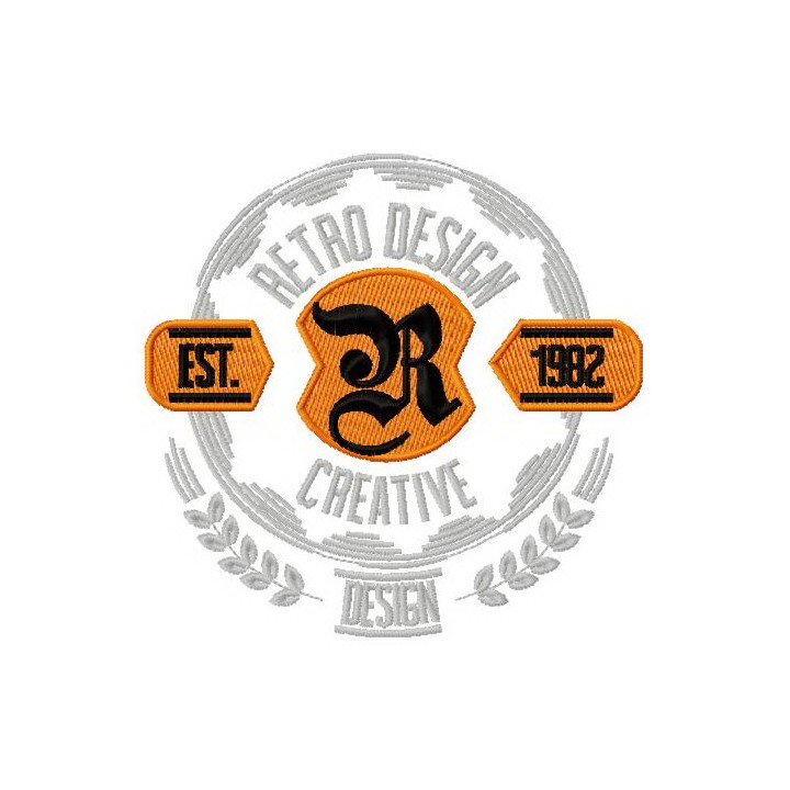 Retro design creative badge embroidery design - Embroidery Design