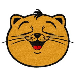 Pleased cat face embroidery design - Embroidery Design