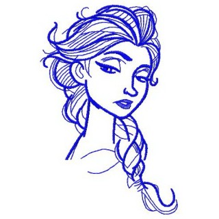 Elsa sketch 4 embroidery design - Embroidery Design