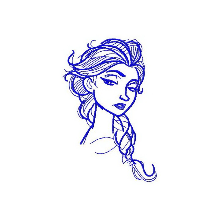 Elsa sketch 4 embroidery design - Embroidery Design