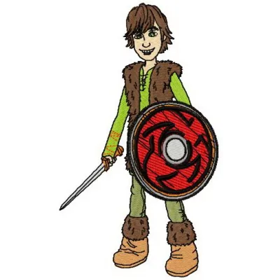 Hiccup Horrendous Haddock III embroidery design featuring a whimsical dragon motif for creative stitching projects.