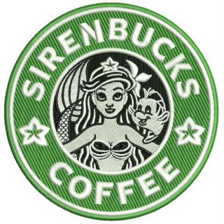 Sirenbucks coffee embroidery design - Embroidery Design