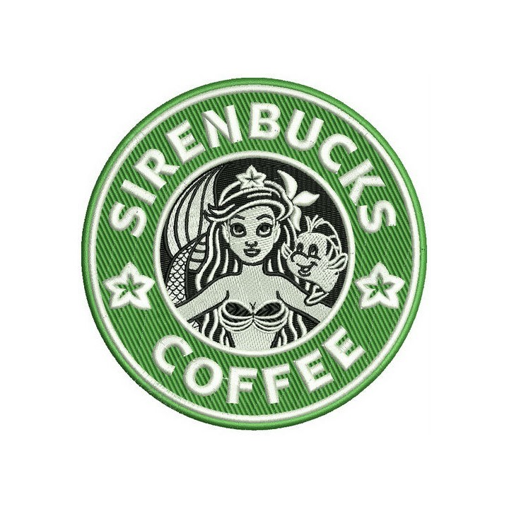 Sirenbucks coffee embroidery design - Embroidery Design
