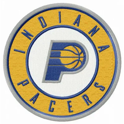 Indiana Pacers logo embroidery design for basketball enthusiasts, perfect for stitching on apparel and accessories.