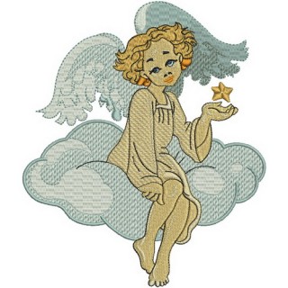 Angel on cloud 2 embroidery design - Embroidery Design