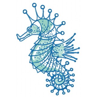 Attractive sea horse embroidery design - Embroidery Design