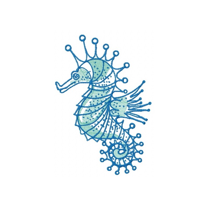 Attractive sea horse embroidery design - Embroidery Design
