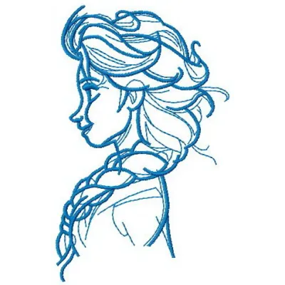 Elsa sketch 3 embroidery design from Frozen collection, showcasing a whimsical outline of the beloved character.