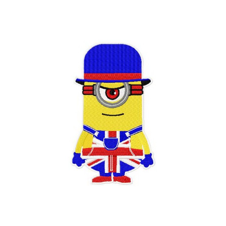 Minion British style embroidery design - Embroidery Design