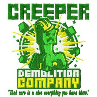 Creeper demolition company embroidery design - Embroidery Design