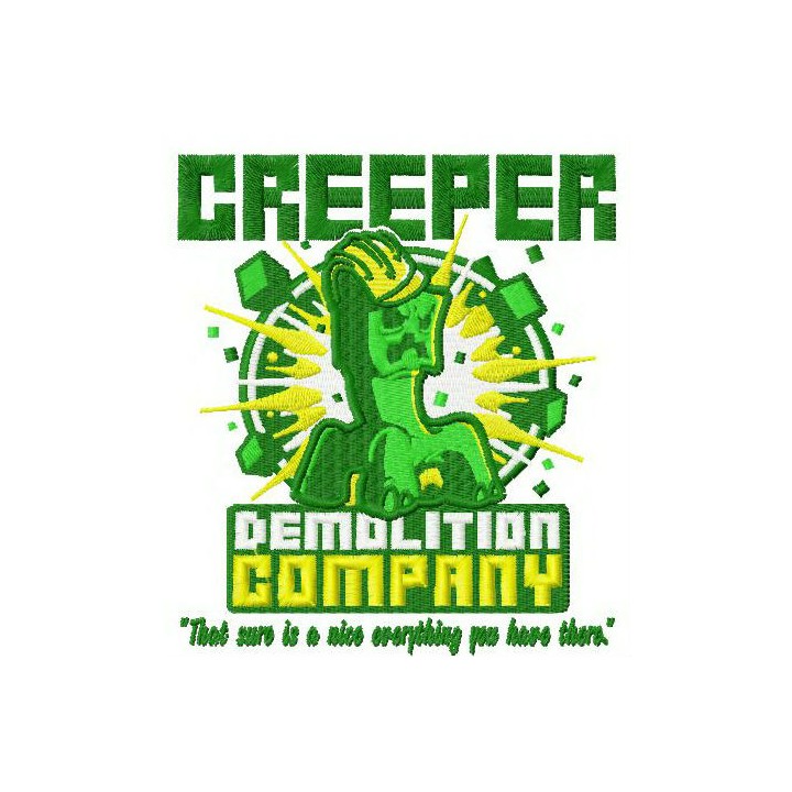 Creeper demolition company embroidery design - Embroidery Design