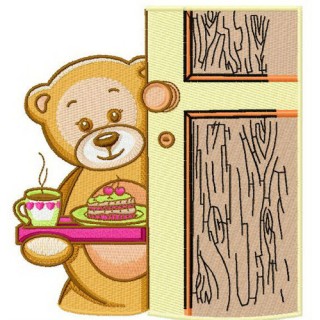 Teddy's tea time 2 embroidery design - Embroidery Design