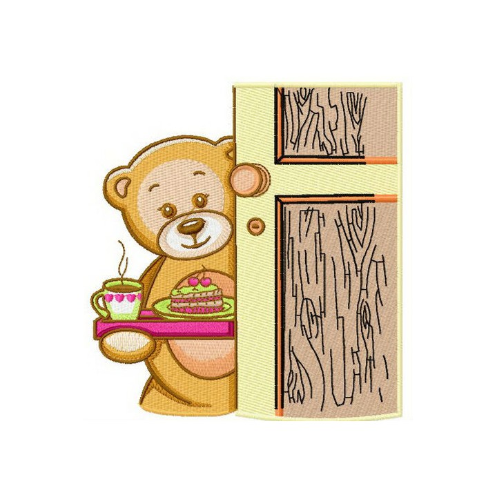 Teddy's tea time 2 embroidery design - Embroidery Design