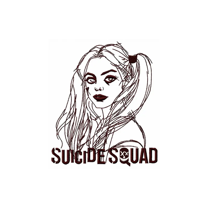 Harley Quinn 3 embroidery design showcasing vibrant colors and intricate details from the Suicide Squad collection.