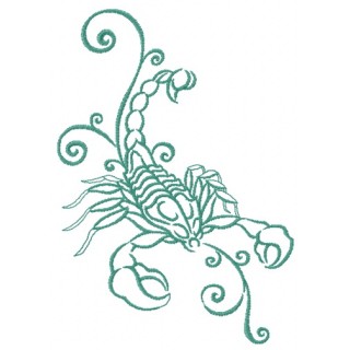Decorative scorpion embroidery design - Embroidery Design