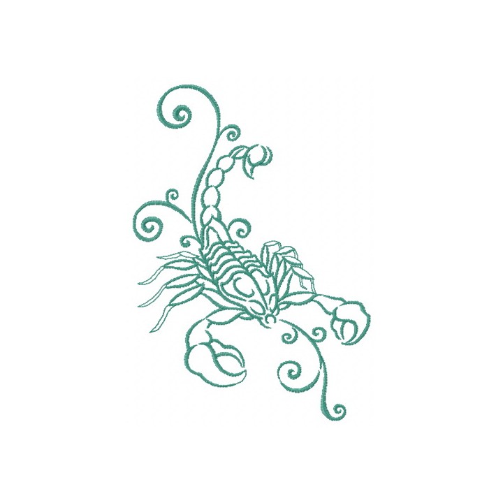 Decorative scorpion embroidery design - Embroidery Design