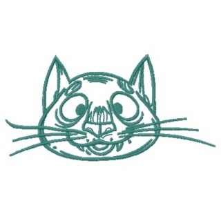 Cat with big nose embroidery design - Embroidery Design