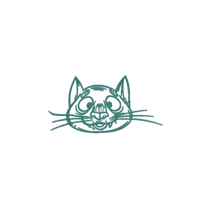 Cat with big nose embroidery design - Embroidery Design