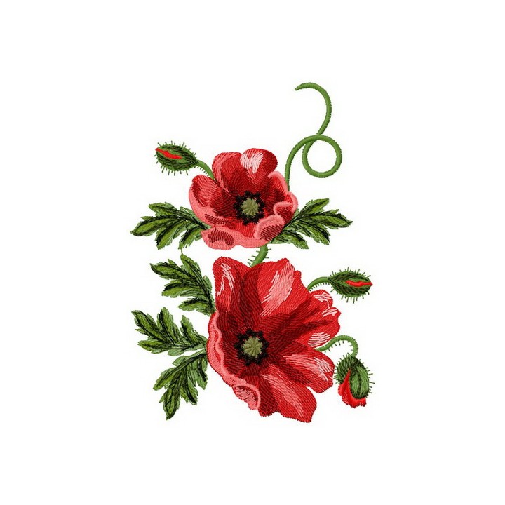 Poppies 3 embroidery design - Embroidery Design