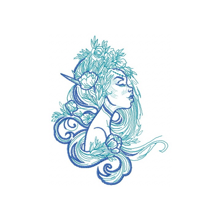 Nature spirit embroidery design - Embroidery Design